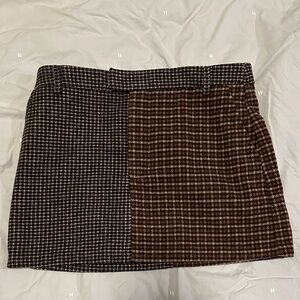 Rails Black and Brown Checkered Mini Skirt